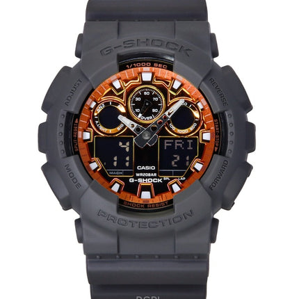Casio G-Shock Analog Digital Resin Strap Multicolor Dial Quartz GA-100FL-8A 200M Men's Watch