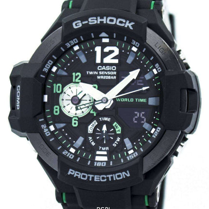 Casio G-Shock GRAVITYMASTER Twin Sensor World Time GA-1100-1A3 GA1100-1A3 Men's Watch