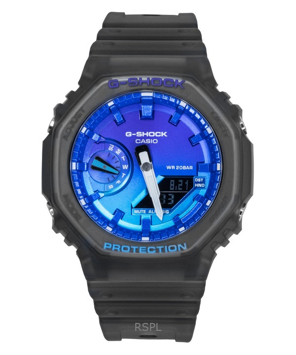Casio G-Shock Analog Digital Resin Strap Blue Dial Quartz GA-2100FLS-8A2 200M Men's Watch
