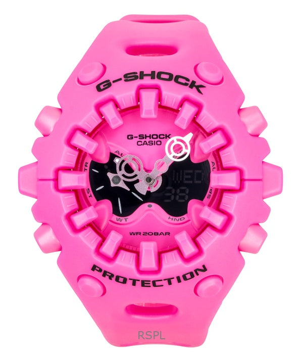Casio G-Shock Analog Digital Pink Resin Strap Pink Dial Quartz GA-V01-4A 200M Men's Watch