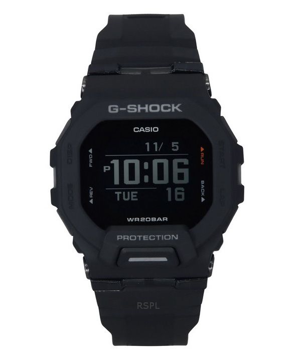 Casio G-Shock G-Squad Digital Smartphone Link Black Resin Strap Quartz GBD-200-1 200M Mens Watch