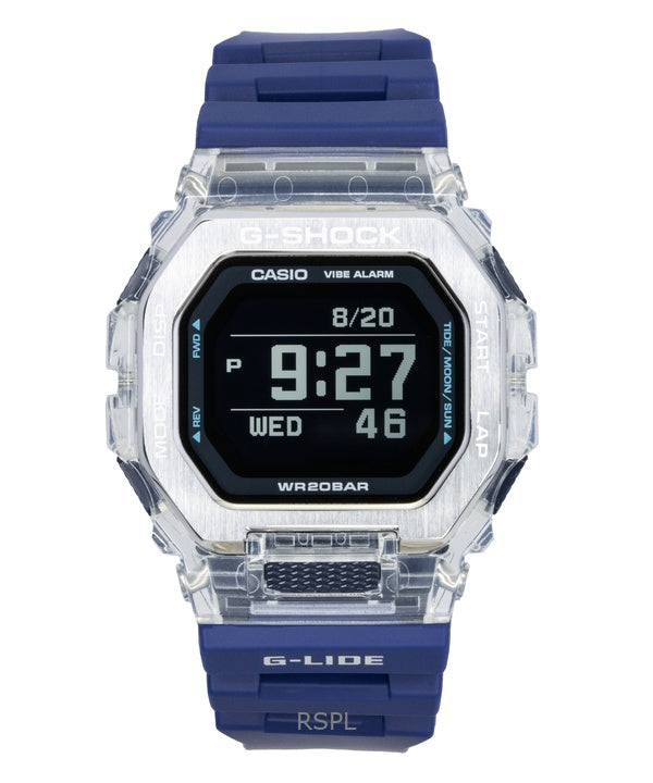 Casio G-Shock G-Lide Digital Smartphone Link Blue Resin Strap Quartz GBX-100S-2 200M Unisex Watch