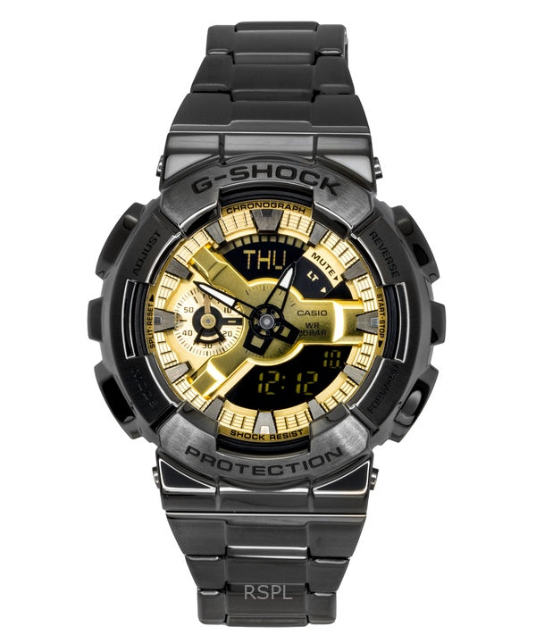 Casio G-Shock Analog Digital Stainless Steel Gold Dial Quartz GM-110BD-1A9 200M Men's Watch