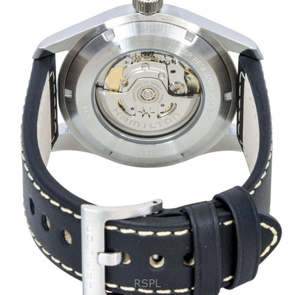 Hamilton Khaki Leather Strap Black Dial Automatic H70605733 100M Men's Watch