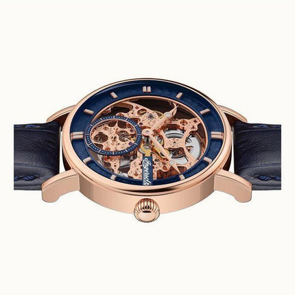 Ingersoll The Herald Leather Strap Blue Skeleton Dial Automatic I00407B Mens Watch