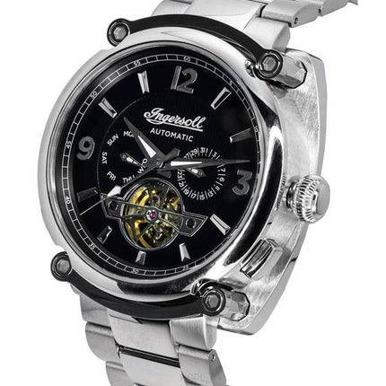 Ingersoll The Michigan Stainless Steel Dark Blue Open Heart Dial Automatic I01107 Men's Watch