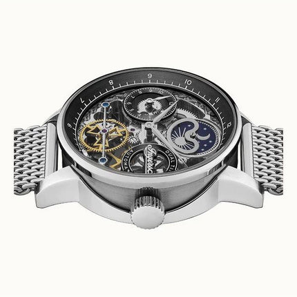 Ingersoll The Jazz Sun And Moon Phase Stainless Steel Skeleton Black Dial Automatic I07708 Men's Watch