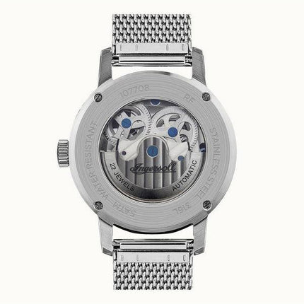 Ingersoll The Jazz Sun And Moon Phase Stainless Steel Skeleton Black Dial Automatic I07708 Men's Watch