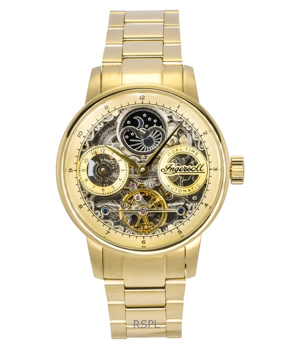 Ingersoll The Jazz Stainless Steel Gold Skeleton Dial Automatic I07711 Men's Watch