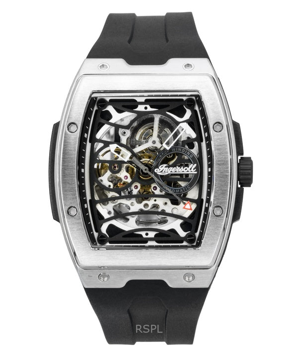 Ingersoll The Challenger Rubber Strap Black Skeleton Dial Automatic I12301 Men's Watch