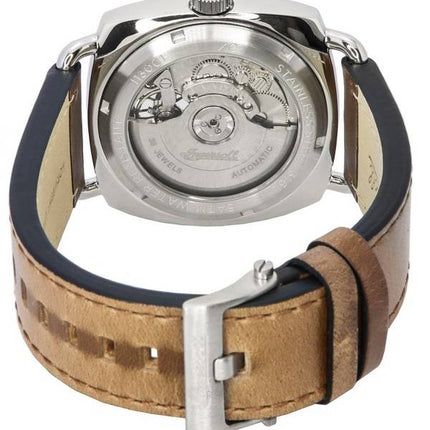 Ingersoll The Nashville Leather Strap Blue Open Heart Dial Automatic I13001 Mens Watch