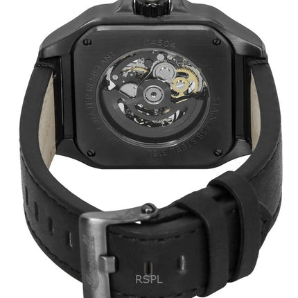 Ingersoll The Ollie Leather Strap Black Skeleton Dial Automatic I14504 Men's Watch
