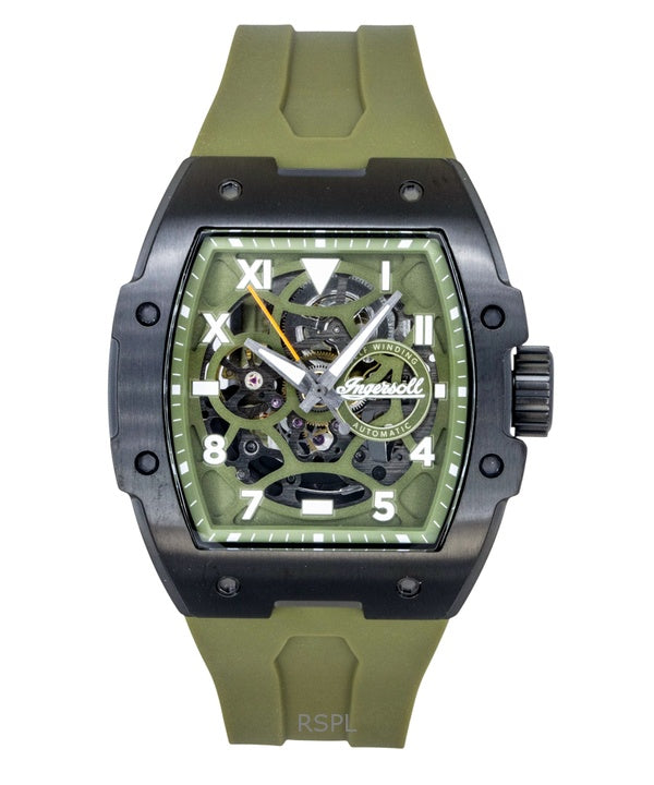 Ingersoll The Play Polyurethane Strap Green Skeleton Dial Automatic I15303 Men's Watch