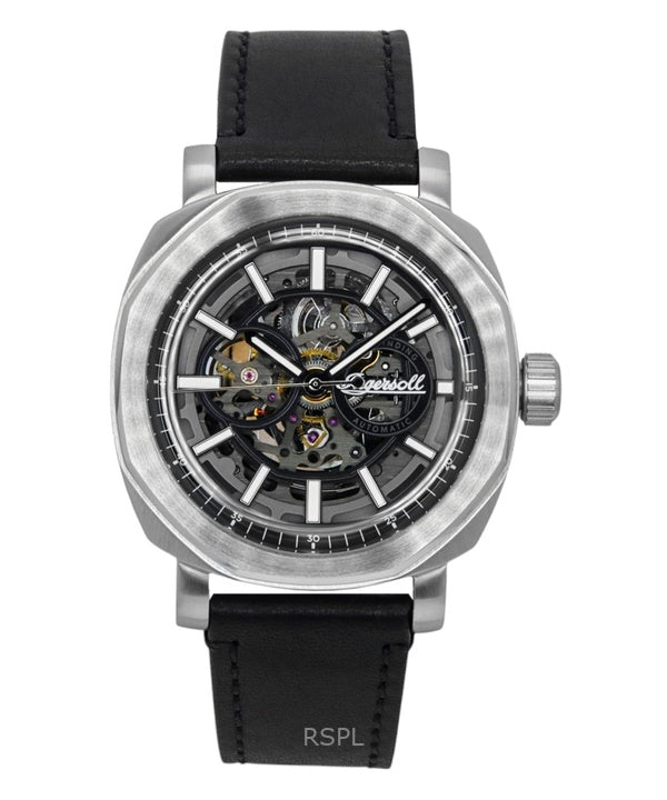 Ingersoll The Outrider Leather Strap Black Skeleton Dial Automatic I16401 Men's Watch