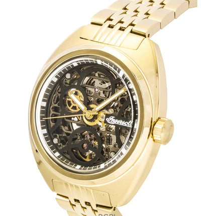 Ingersoll The Wrangler Gold Tone Stainless Steel Black Skeleton Dial Automatic I16902 Men's Watch