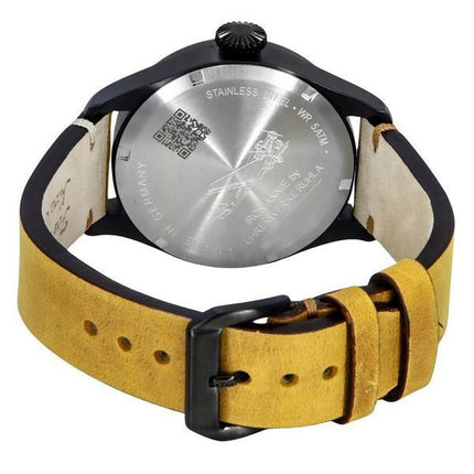 Iron Annie Flight Control Dual Time Leather Strap Black Dial Quartz 51482 Men's Watch