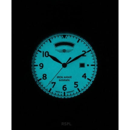 Iron Annie Flight Control Brown Leather Strap Beige Full Luminous Dial Automatic 51643 Men's Watch