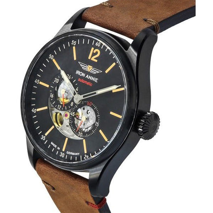 Iron Annie Flight Control Open Heart Black Dial Automatic 51742 Mens Watch