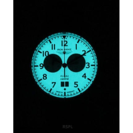 Iron Annie Flight Control Chronograph Leather Strap Beige Full Luminous Dial Automatic 51865 Men's Watch