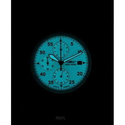 Iron Annie F13 Tempelhof Chronograph Leather Strap Beige Dial Quartz 56705 100M Men's Watch