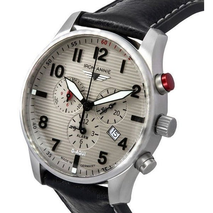 Iron Annie D-Aqui Chronograph Leather Strap Grey Dial Quartz 56844 100M Men's Watch