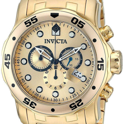 Invicta Pro-Diver Chronograph Gold Dial 0074 Men's Watch