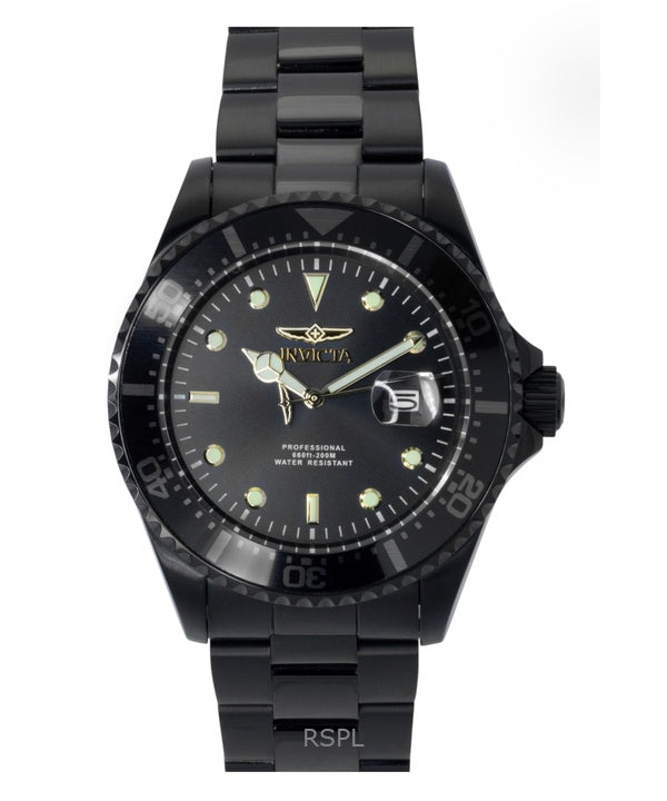 Invicta Pro Diver Zager Exclusive Stainless Steel Black Dial Quartz 23402 200M Men's Watch