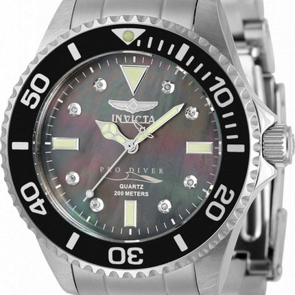 Invicta Pro Diver Diamond Accents Stainless Steel Quartz 32929 200M Womens Watch