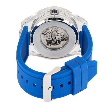 Invicta Speedway Blue Silicone Strap Black Skeleton Dial Batman Bezel Automatic 44382 100M Men's Watch