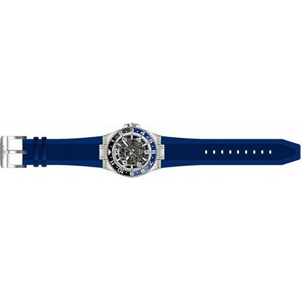 Invicta Speedway Blue Silicone Strap Black Skeleton Dial Batman Bezel Automatic 44382 100M Men's Watch