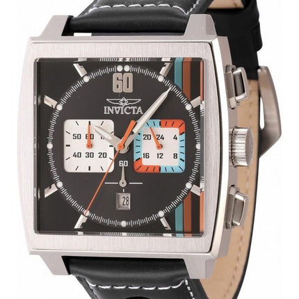 Invicta S1 Rally Chronograph Leather Strap Multicolor Dial Quartz 44747 100M Men's Watch