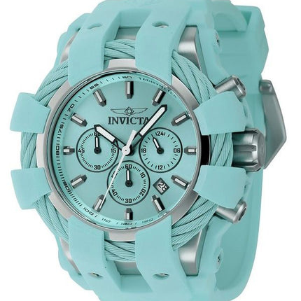 Invicta Bolt Chronograph GMT Silicone Strap Turquoise Dial Quartz 45168 200M Mens Watch
