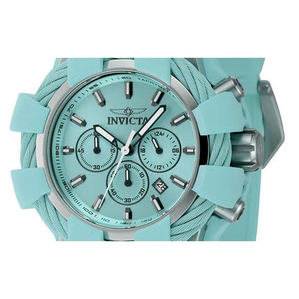 Invicta Bolt Chronograph GMT Silicone Strap Turquoise Dial Quartz 45168 200M Mens Watch