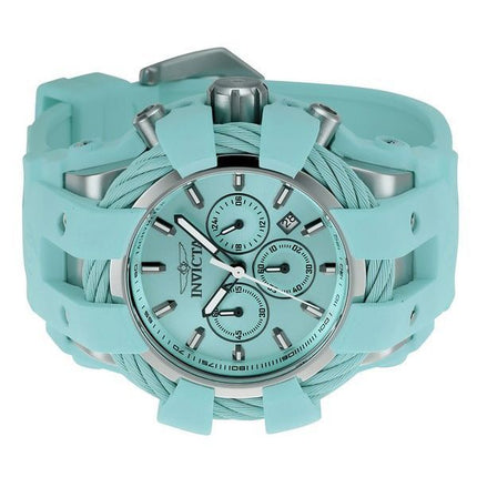 Invicta Bolt Chronograph GMT Silicone Strap Turquoise Dial Quartz 45168 200M Mens Watch
