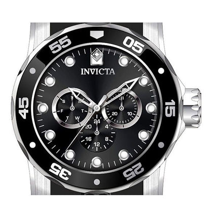 Invicta Pro Diver Scuba GMT Silicone Strap Black Dial Quartz 45721 100M Men's Watch