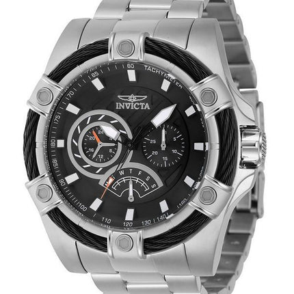 Invicta Bolt Retrograde GMT Stainless Steel Black Dial Quartz 46863 100M Men's Watch