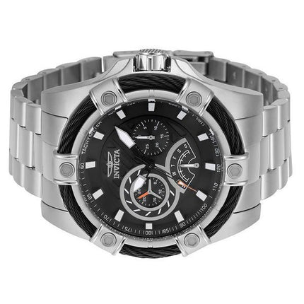 Invicta Bolt Retrograde GMT Stainless Steel Black Dial Quartz 46863 100M Men's Watch