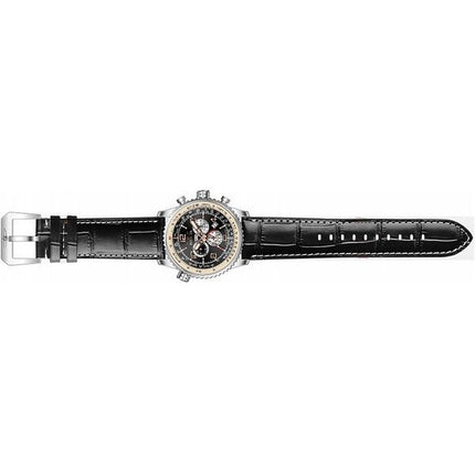 Invicta Ocean Voyage Chronograph Leather Strap Black Dial Quartz Diver's 47255 200M Men's Watch