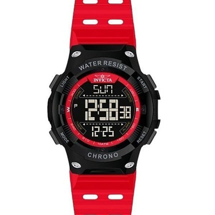 Invicta Racing Digital Chronograph Polyurethane Strap Black Dial Quartz 47528 100M Mens Watch
