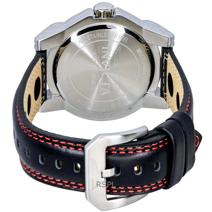 Invicta Racing Leather Strap Skeleton Black Dial Quartz 47533 Men's Watch