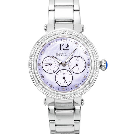 Invicta Bolt Stainless Steel Crystal Light Purple Dial Quartz 49814 100M Women's Watch