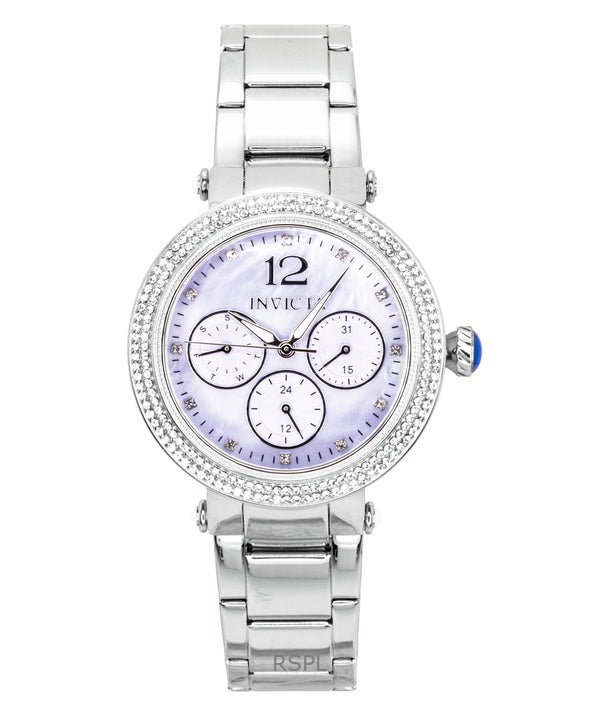 Invicta Bolt Stainless Steel Crystal Light Purple Dial Quartz 49814 100M Women's Watch