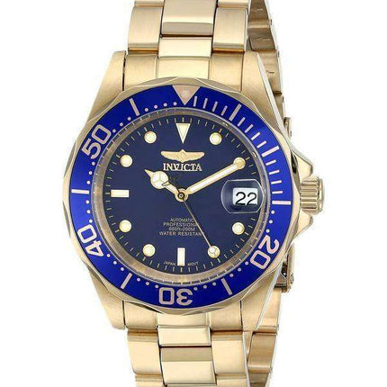 Invicta Pro Diver 200M Gold Tone Blue Dial 8930 Men's Watch