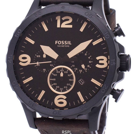 Fossil Nate Chronograph Brown Leather JR1487 Men's Watch