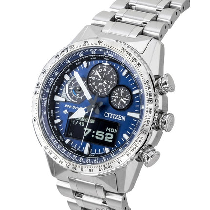 Citizen Promaster Chronograph Stainless Steel Blue Dial Solar Diver's JV2000-51L 200M Men's Watch