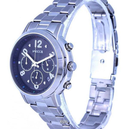 Citizen Wicca Chronograph Stainless Steel Black Dial Solar KF5-012-53.G Womens Watch