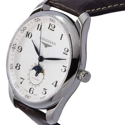 Longines Master Collection Moon Phase Leather Strap Silver Dial Automatic L2.919.4.78.3 Mens Watch