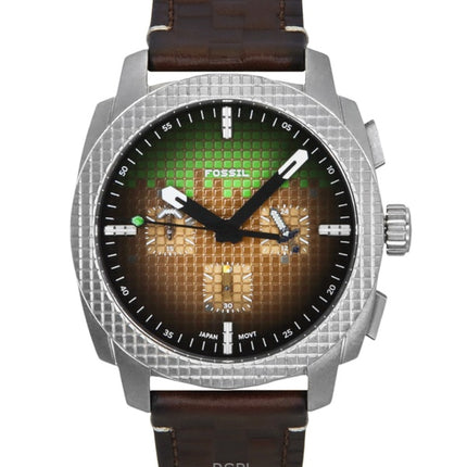 Fossil Minecraft Grass Block Chronograph Limited Edition Leather Strap Brown Dial Quartz LE1206 Men's Watch