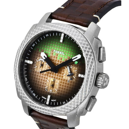 Fossil Minecraft Grass Block Chronograph Limited Edition Leather Strap Brown Dial Quartz LE1206 Men's Watch