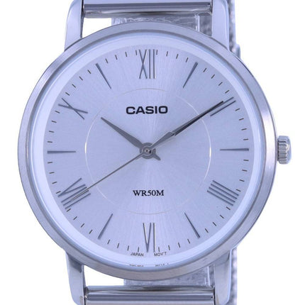 Casio Analog Silver Dial Stainless Steel Quartz LTP-B110M-7A LTPB110M-7 Womens Watch